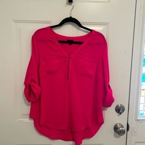 Torrid hot pink 3/4 sleeve blouse. Size 00.